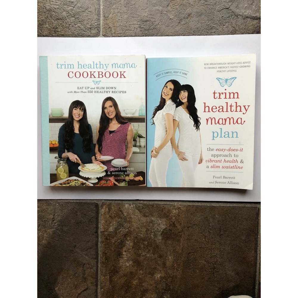 Trim Healthy Mama 2 Book Lot by P. Barrett & S. Allison: THM Plan THM Cookbook